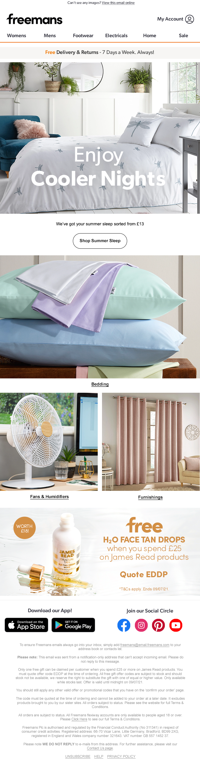 fgh freemans bedding email design