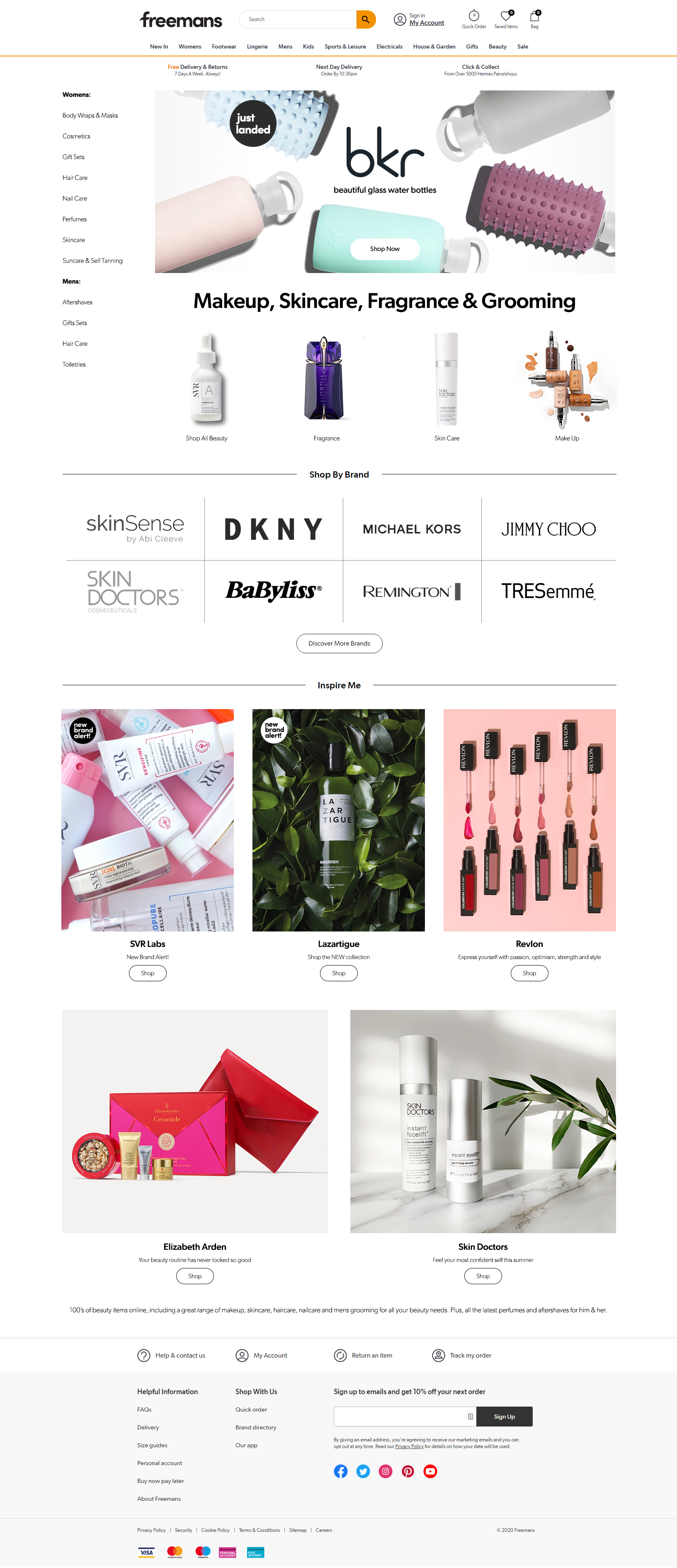 fgh freemans beauty category landing page design